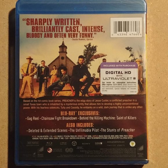 PREACHER SEASON 1 BLU-RAY DISC BRAN NEW & SEALED - Picture 3 of 3